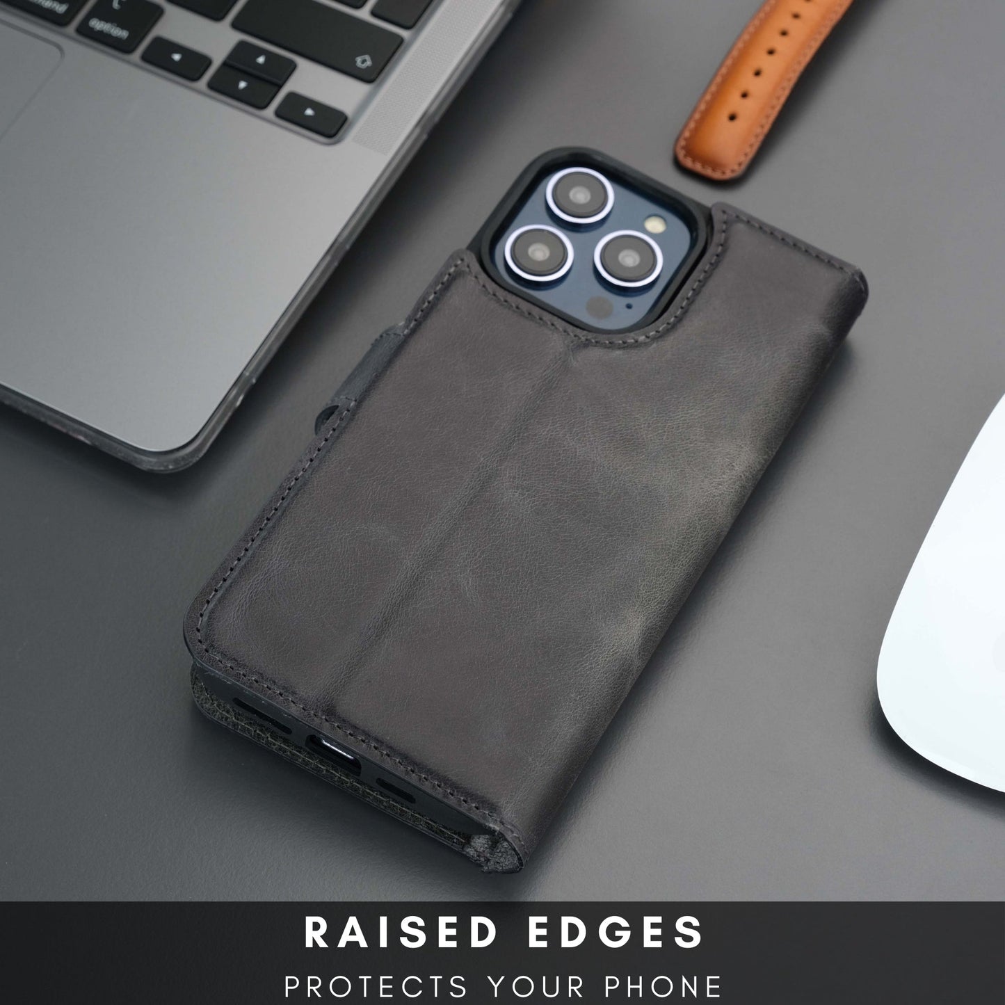 Casper Leather iPhone 15 Pro Max Wallet Case | Detachable MagSafe Compatible RFID Protection