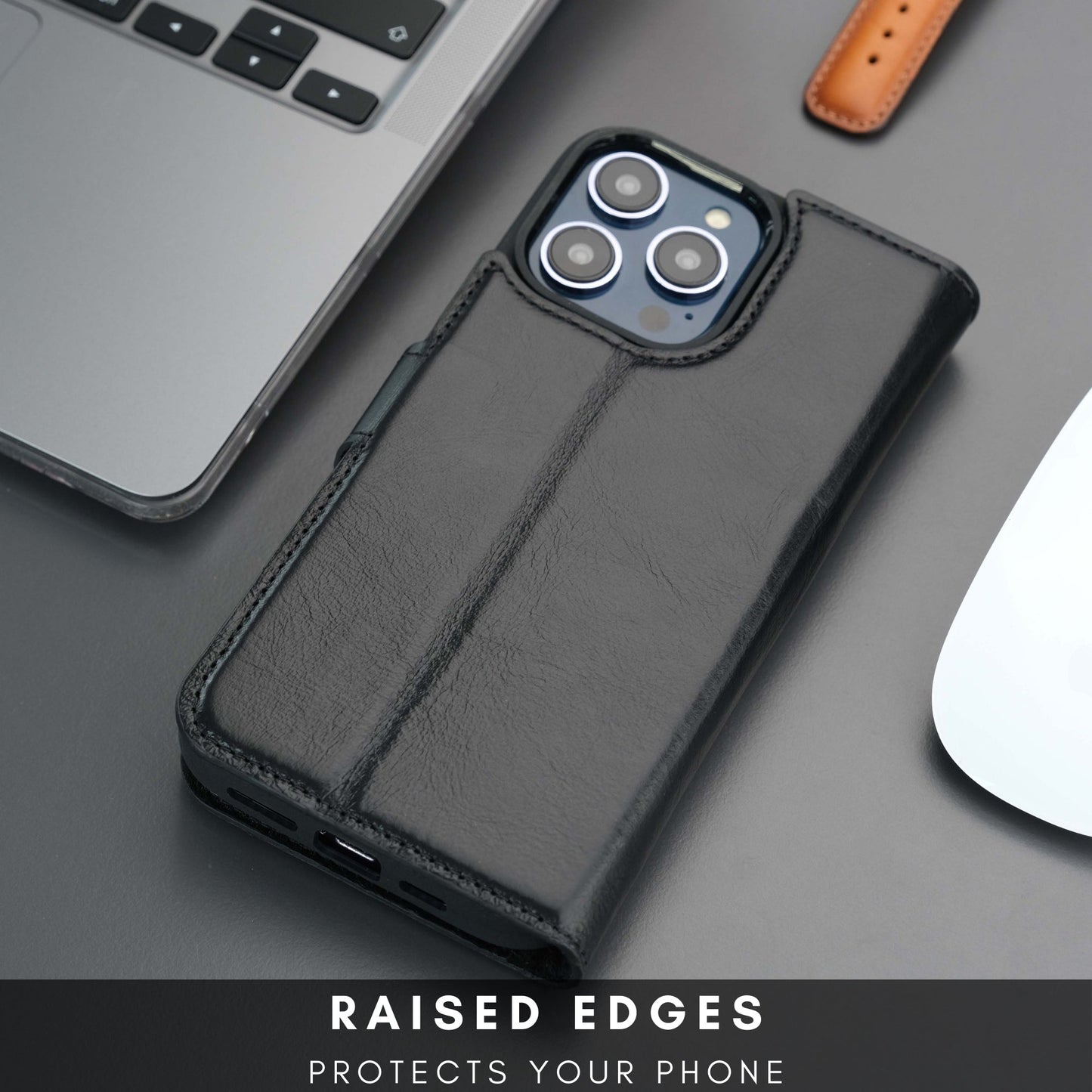Casper Leather iPhone 15 Pro Wallet Case | Detachable MagSafe Compatible RFID Protection