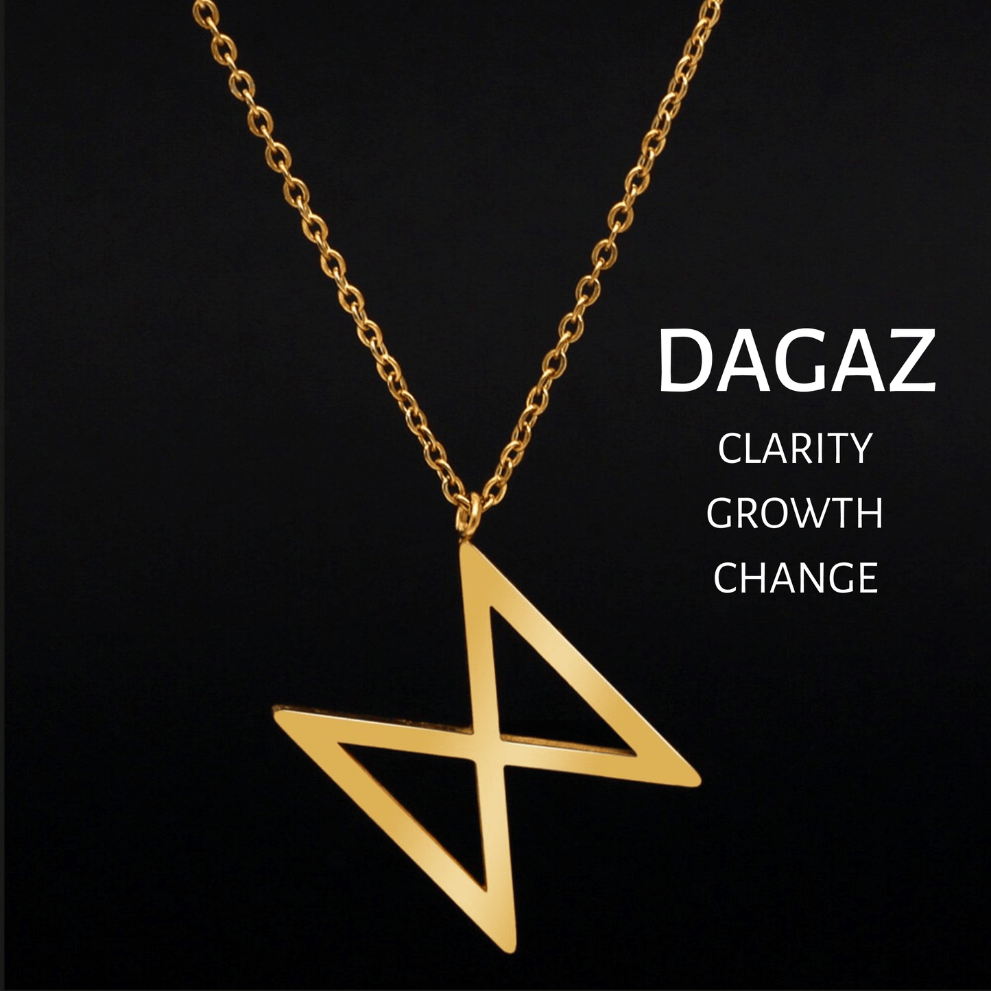 Viking Runes Tunic Stainless Steel Gold Necklaces