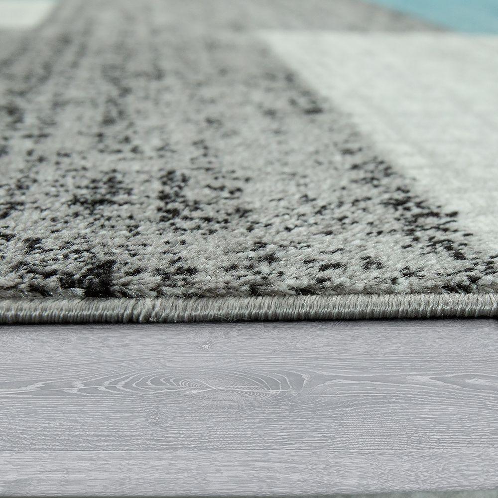 Designer Rug Sinai Checkered Pattern - Light Blue Grey