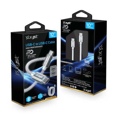 Xyst Braided USB-C to USB-C Charge and Sync Cable 10Ft