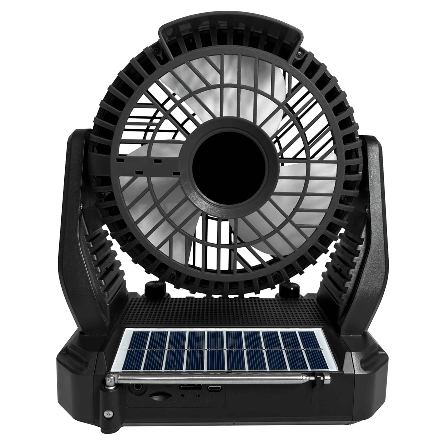 Supersonic Solar-Powered BT Speaker with FM Radio, LED Flashlight, and Fan