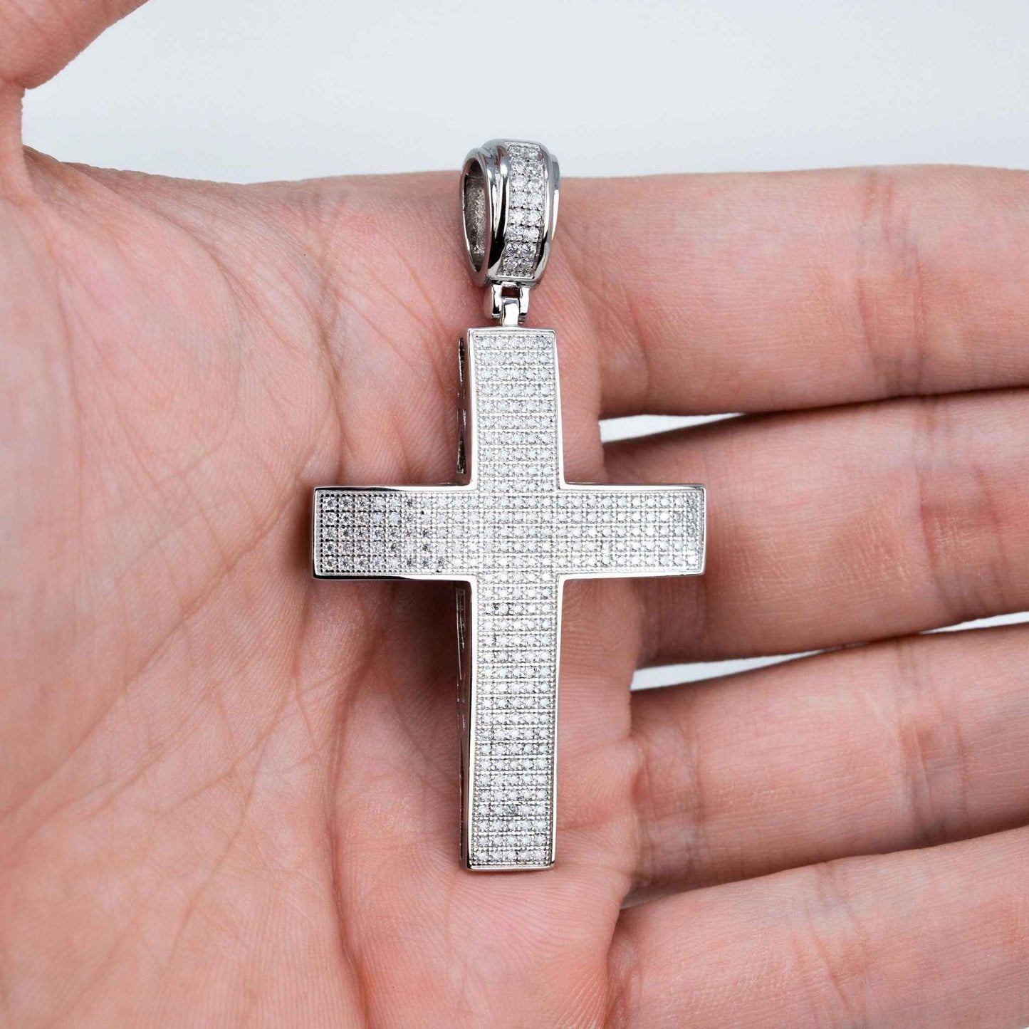 Moissanite Cross Pendant Real 925 Sterling Silver