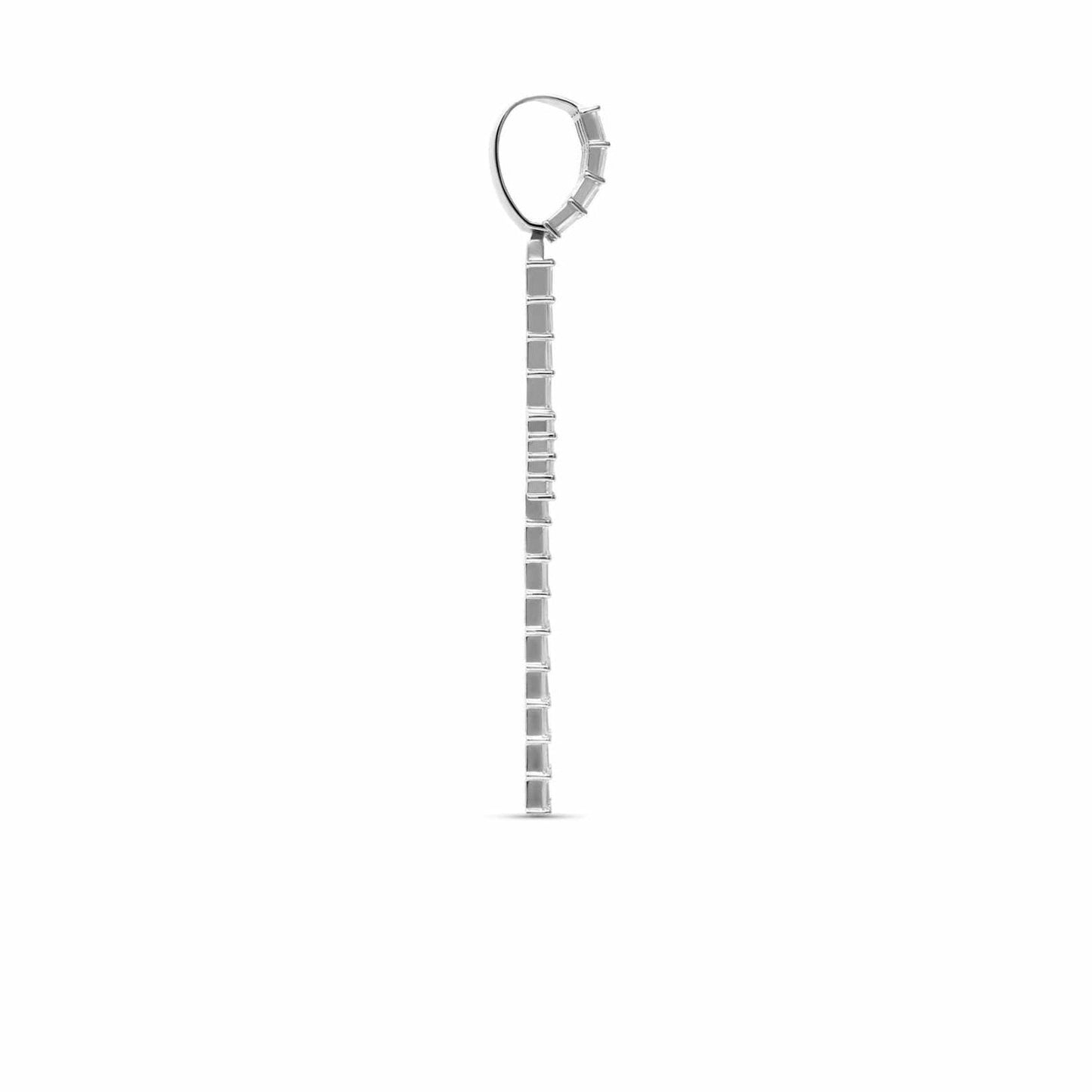 Baguette Silver Cross Pendant