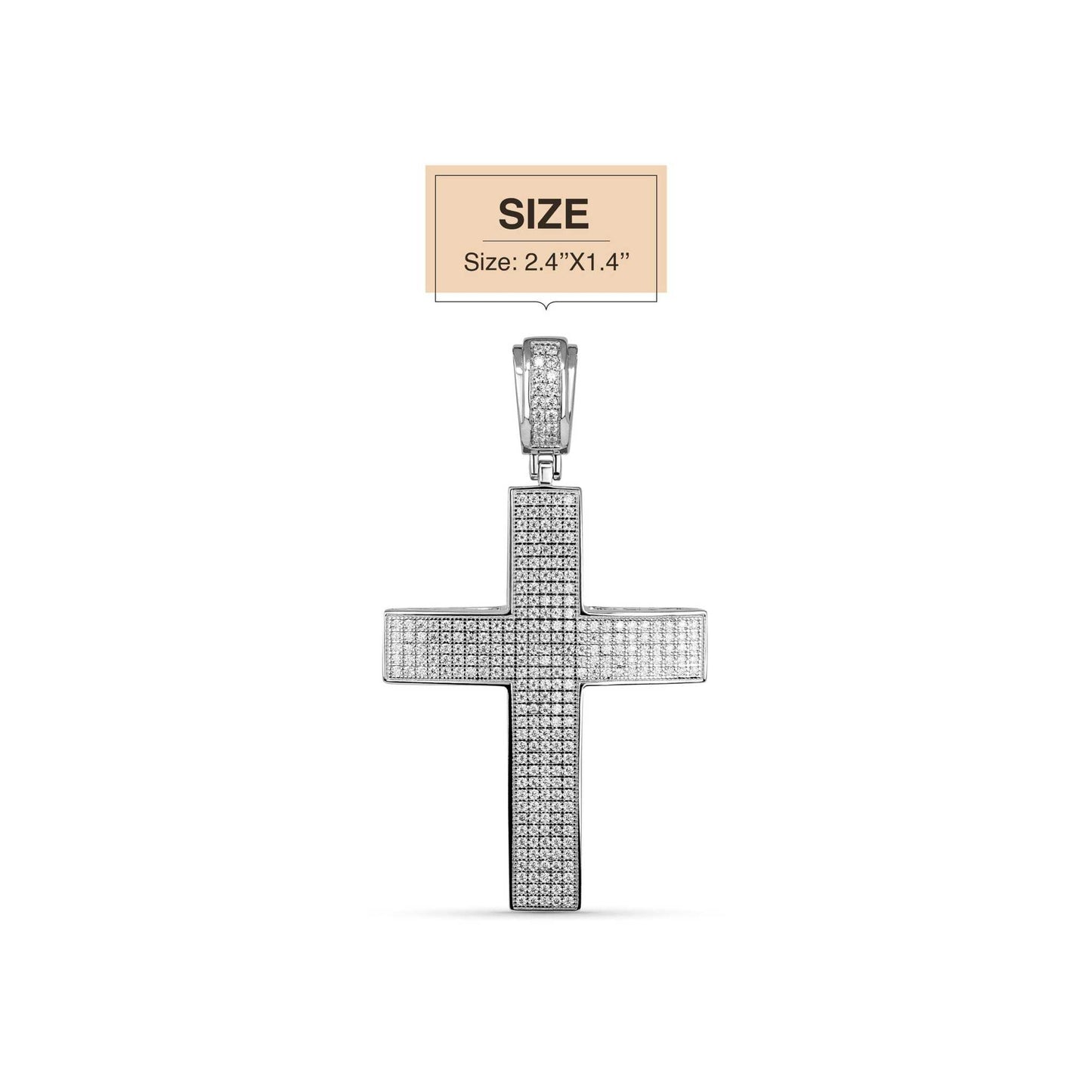 Moissanite Cross Pendant Real 925 Sterling Silver