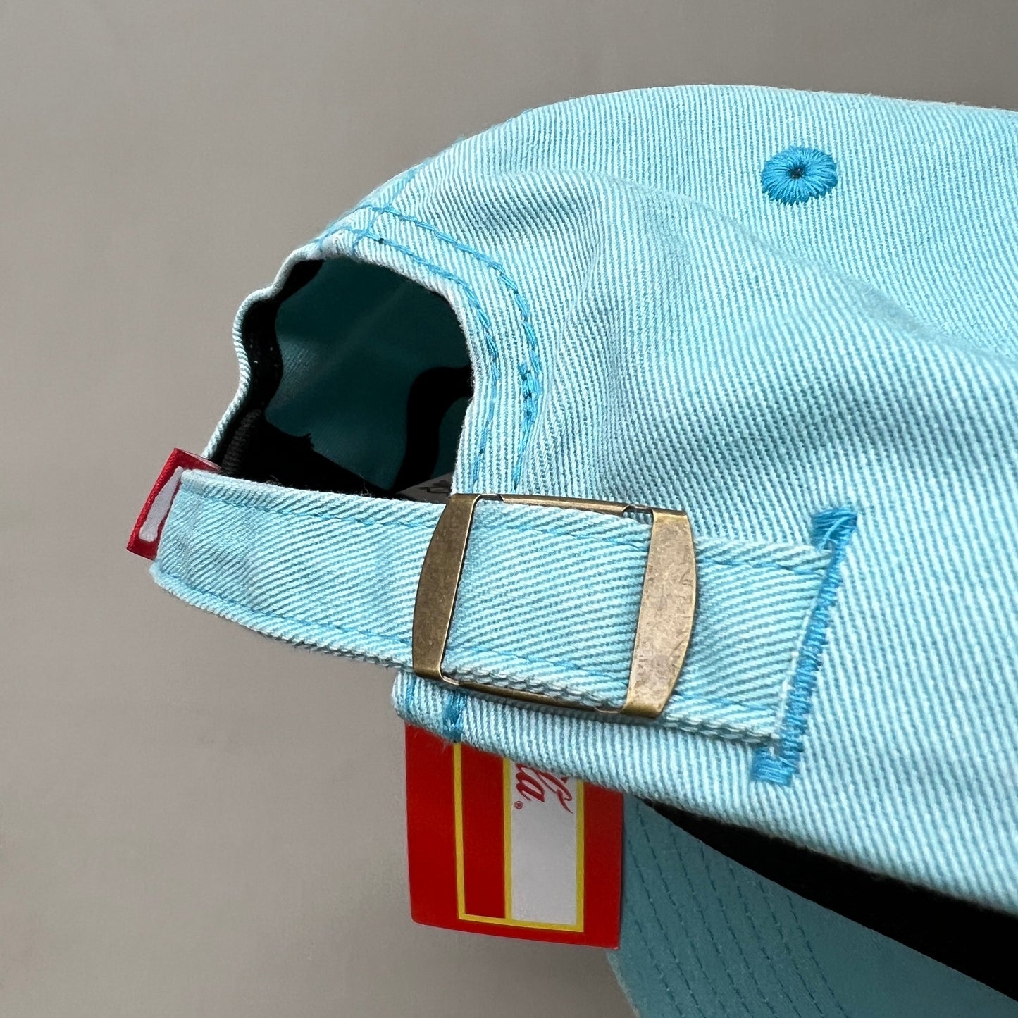 COCA-COLA Baseball Cap Strap Back Sz One Size Bright Aqua 23635 (New)