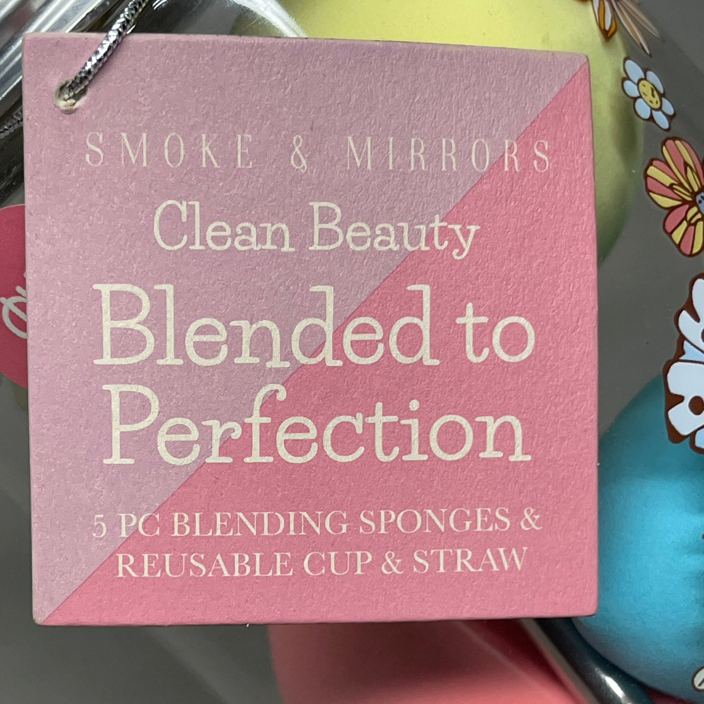 z@ SMOKE & MIRRORS (24 PK) 5-PIECE Blending Sponges & Reusable Cup & Straw (New)