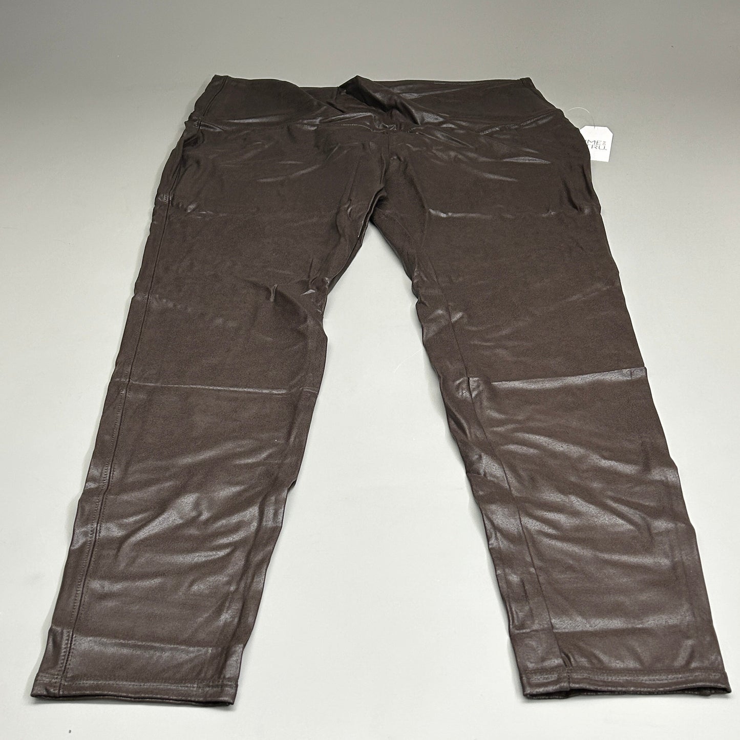 TIME AND TRU Women's Faux Leather Leggings Sz XXL 20 Brown (New)