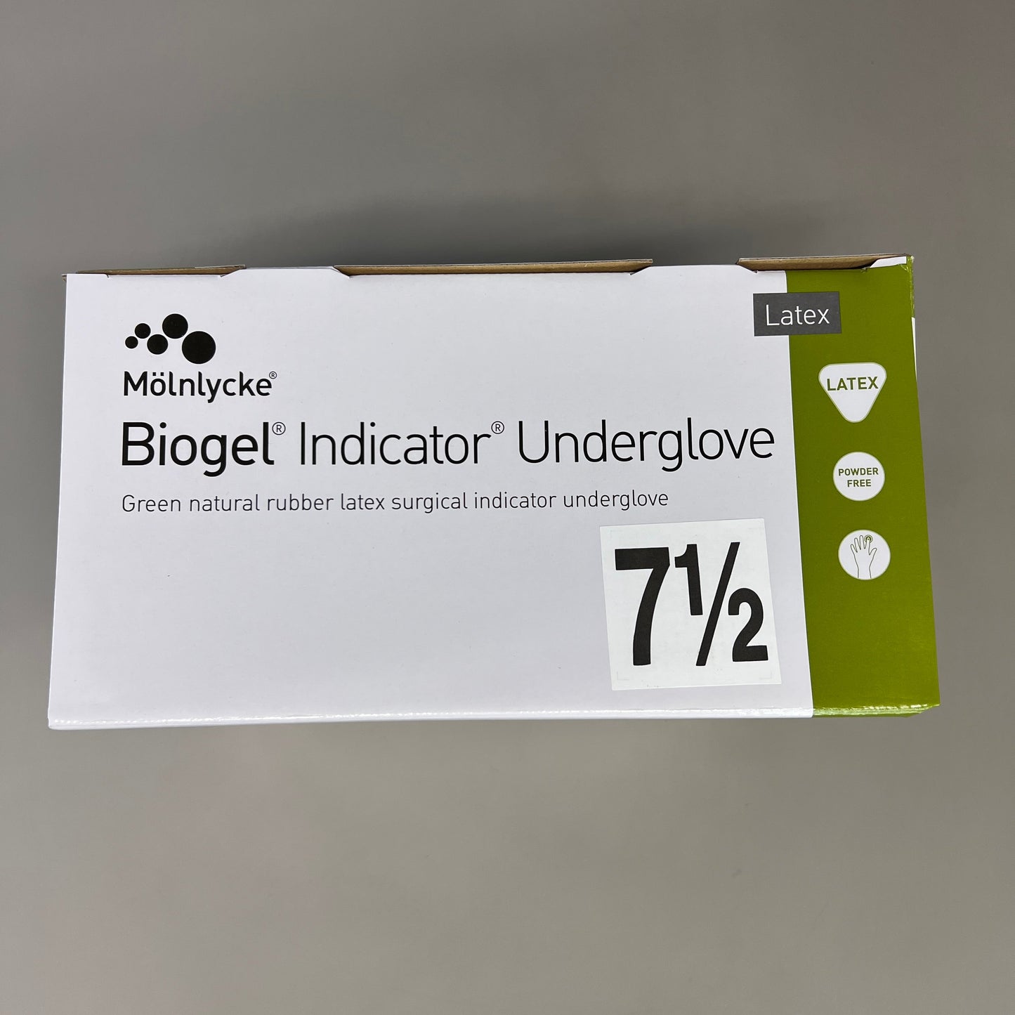 MOLNLYCKE Biogel M Latex Surgical Gloves Enhanced Grip SZ 7.5 Straw Yellow 50 Pairs 30575 (New)