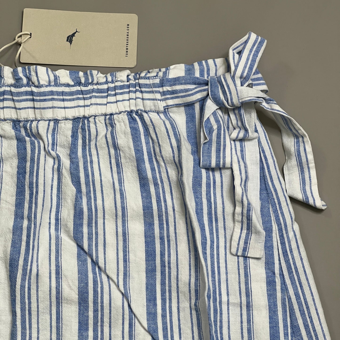 TOMMY BAHAMA Women's Shell Yea Stripe Midi Skirt Turkish Sea Size L (New)