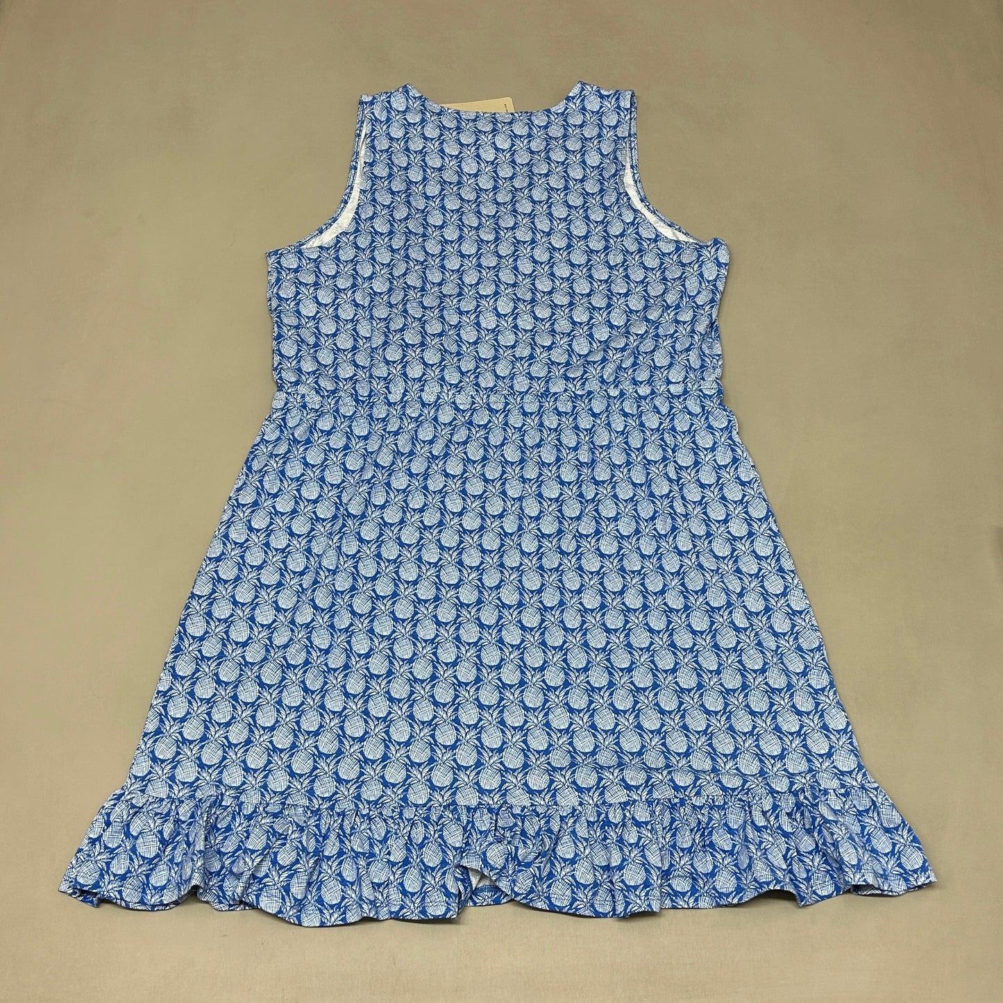 TOMMY BAHAMA Women's Fineapple Sleeveless SunDress Blue/White Turkish Sea Size S (New)