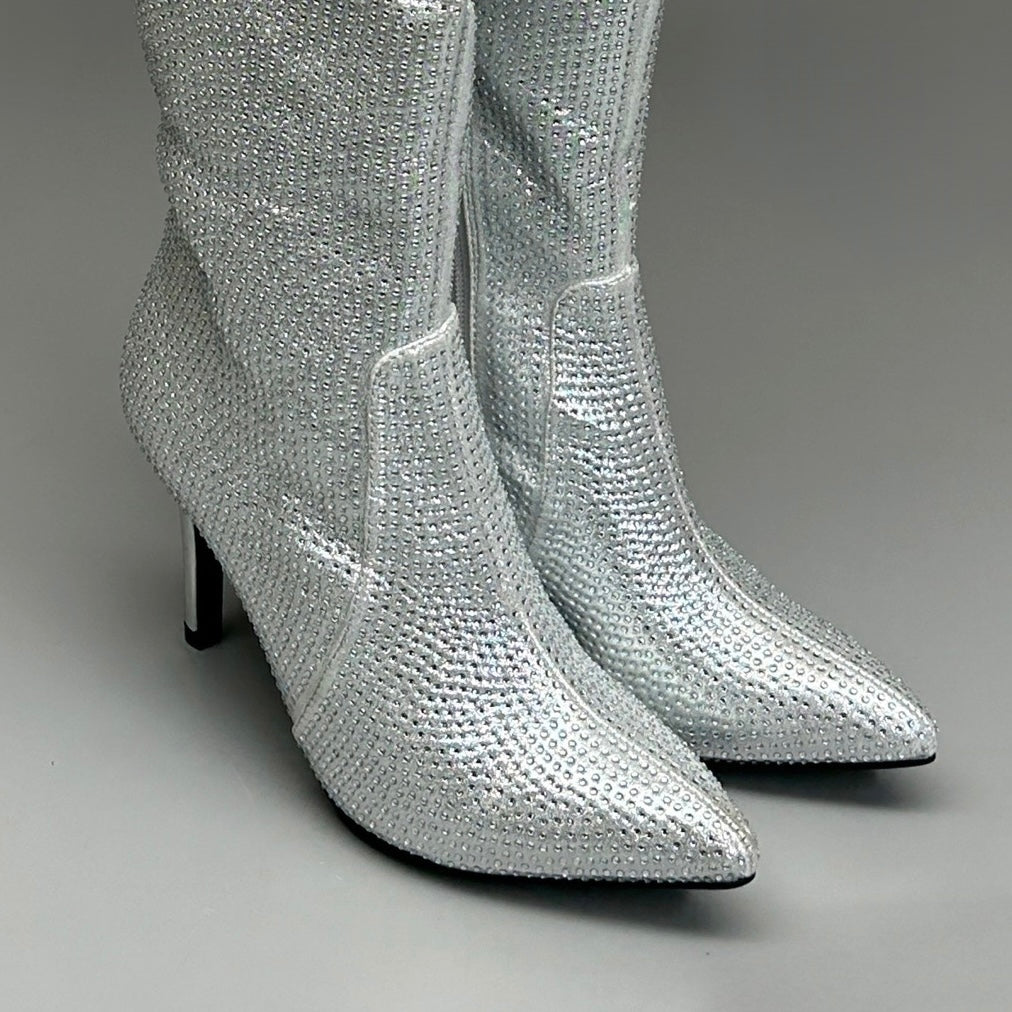 MIA Mackynzie Silver Stone Tall Heeled Boots Sz 6M Q100302
