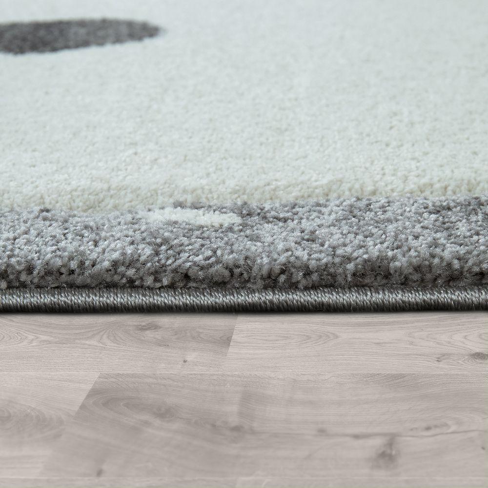 Kids Room Rug Cute Snow Bear 3D In Grey White