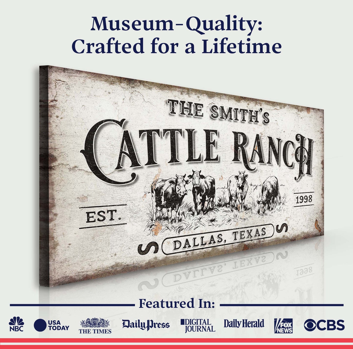 Branded Cattle Ranch Sign