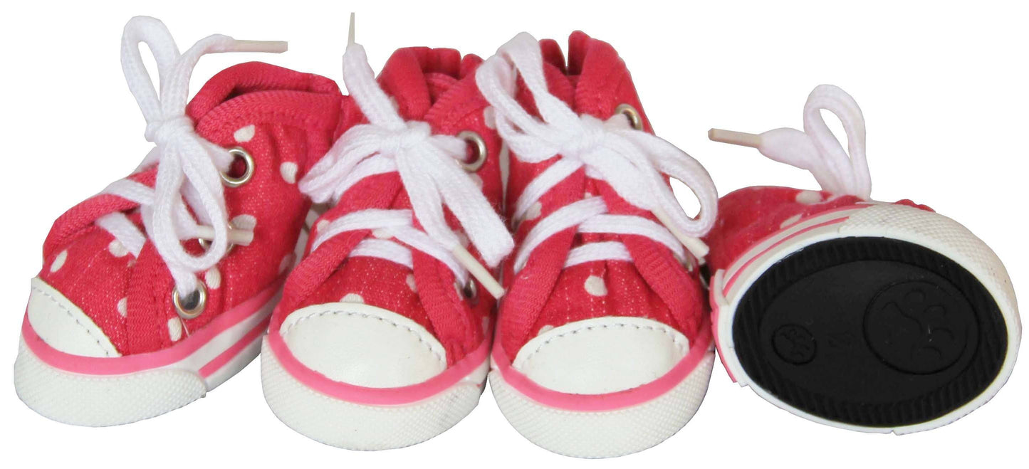Pet Life ® 'Extreme-Skater' Canvas Casual Grip Pet Dog Shoes Sneakers - Set Of 4