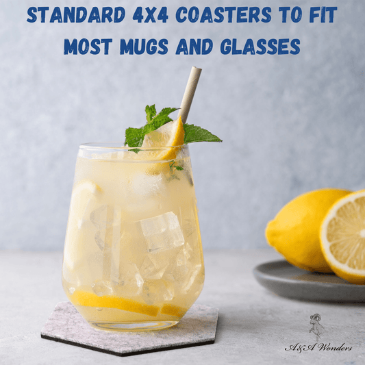 Premium Felt Coasters for Drink Set of 18 Pcs - (hexagon)