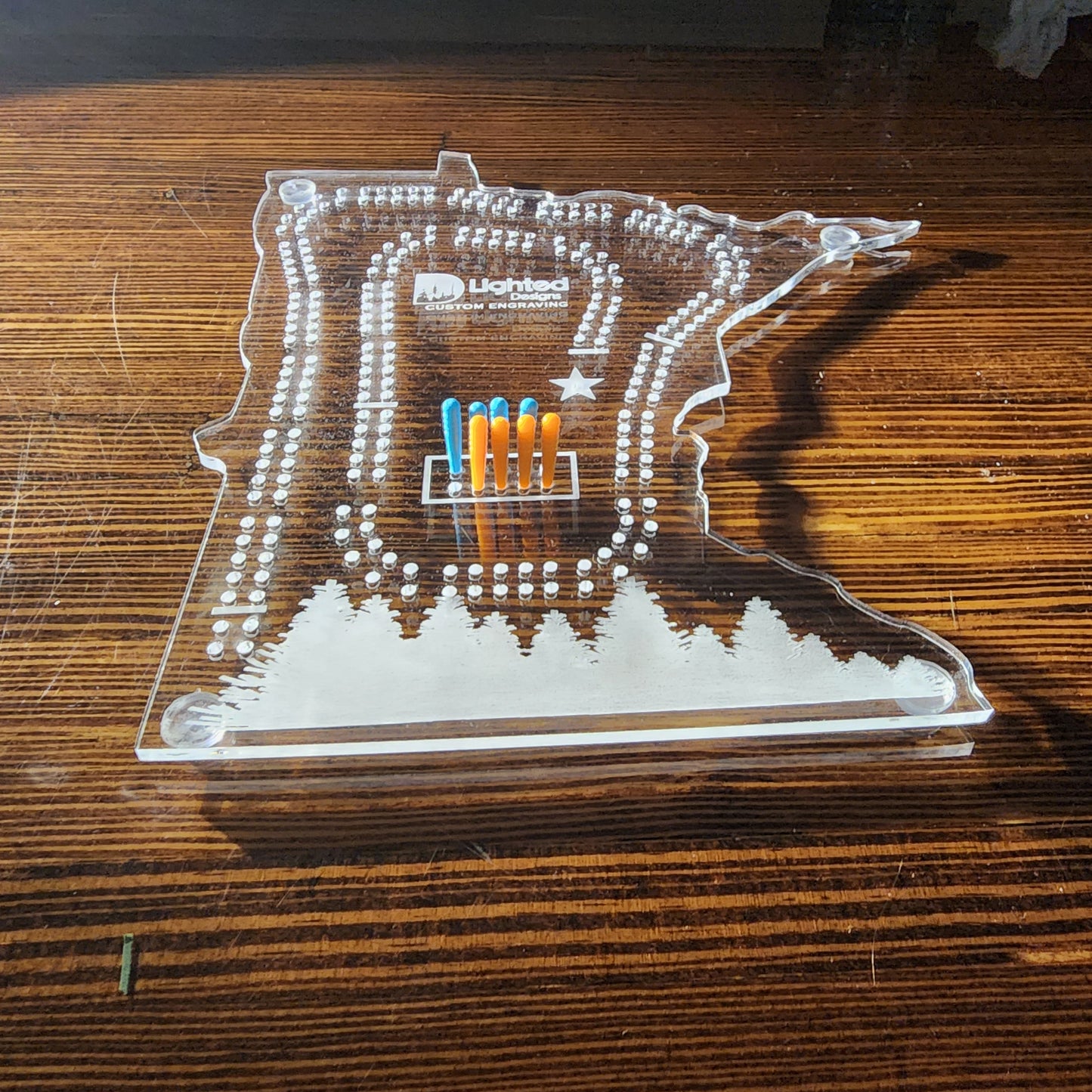 MN cutout cribbage board