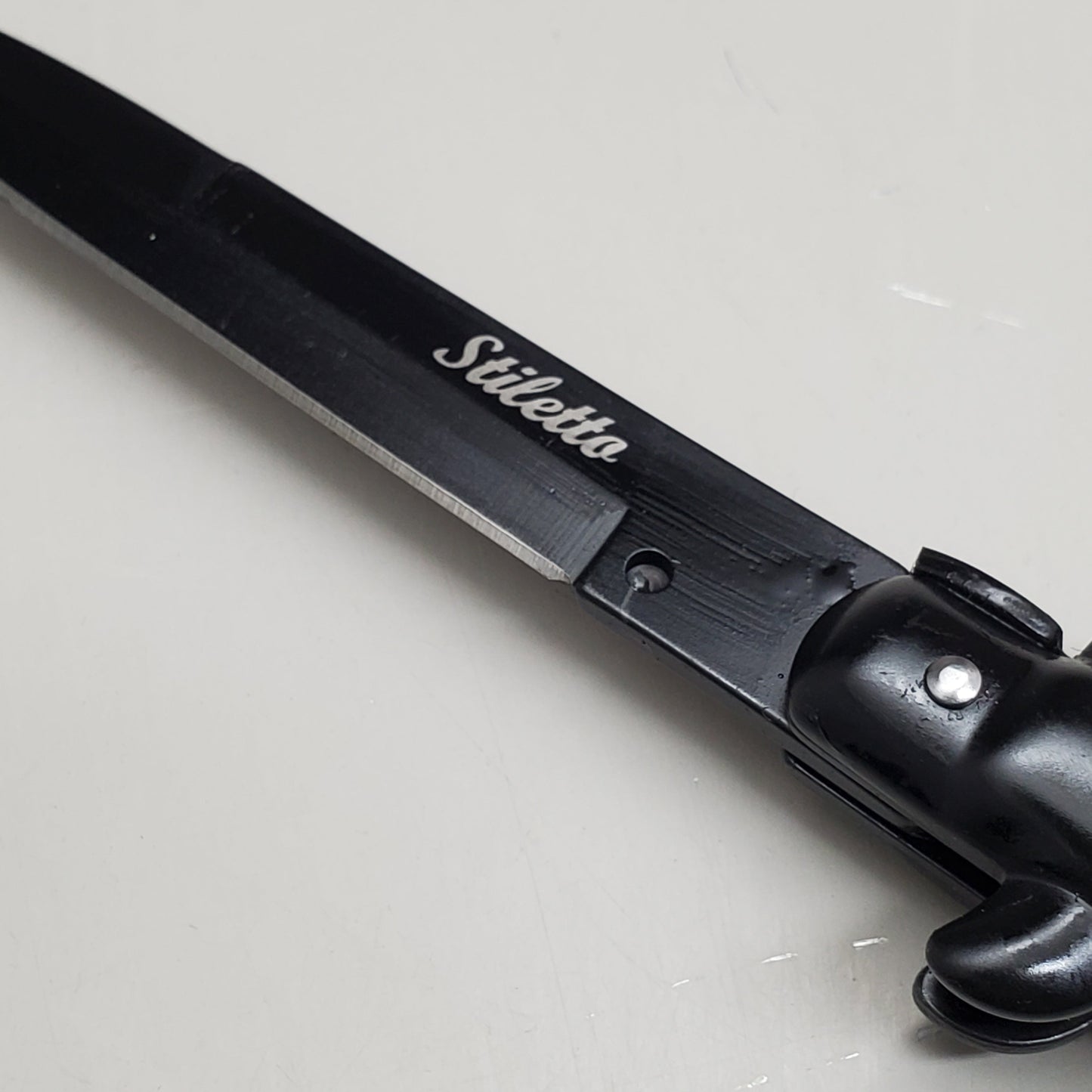 ZA@ ARMED FORCE TACTICAL Hand Crafted OTF Pocket Knife 9" Knife 4" Blade Black/White ST-6BKB