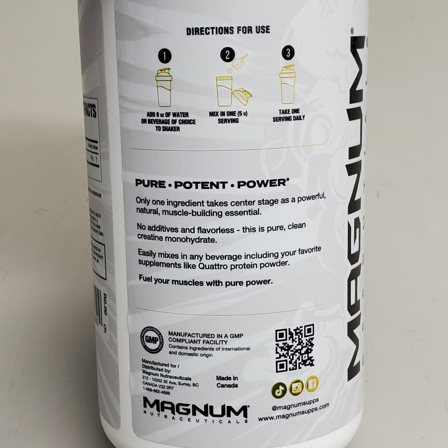 MAGNUM Creatine 100 Pure & Micronized Monohydrate 80 Serv 400g BB 04/27