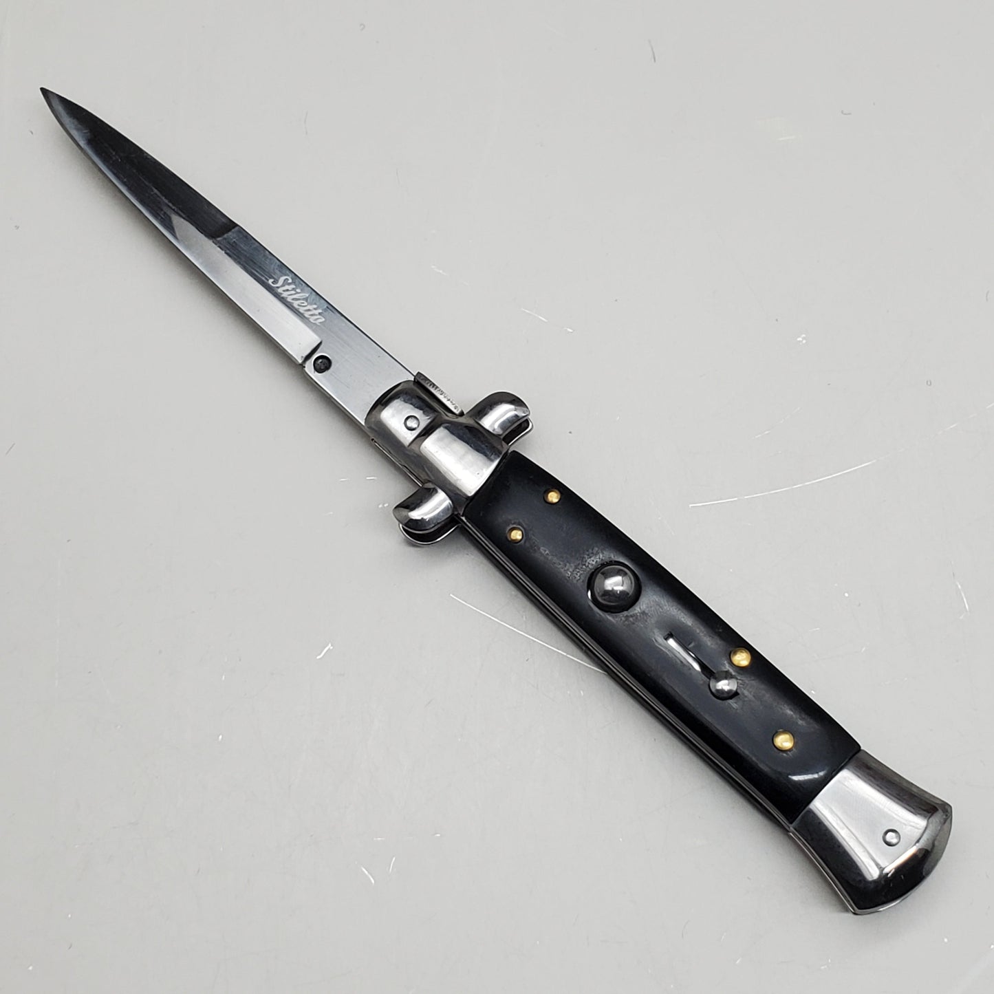 ZA@ ARMED FORCE TACTICAL 9” Handcrafted OTF Pocket Knife – Black ST-7BB