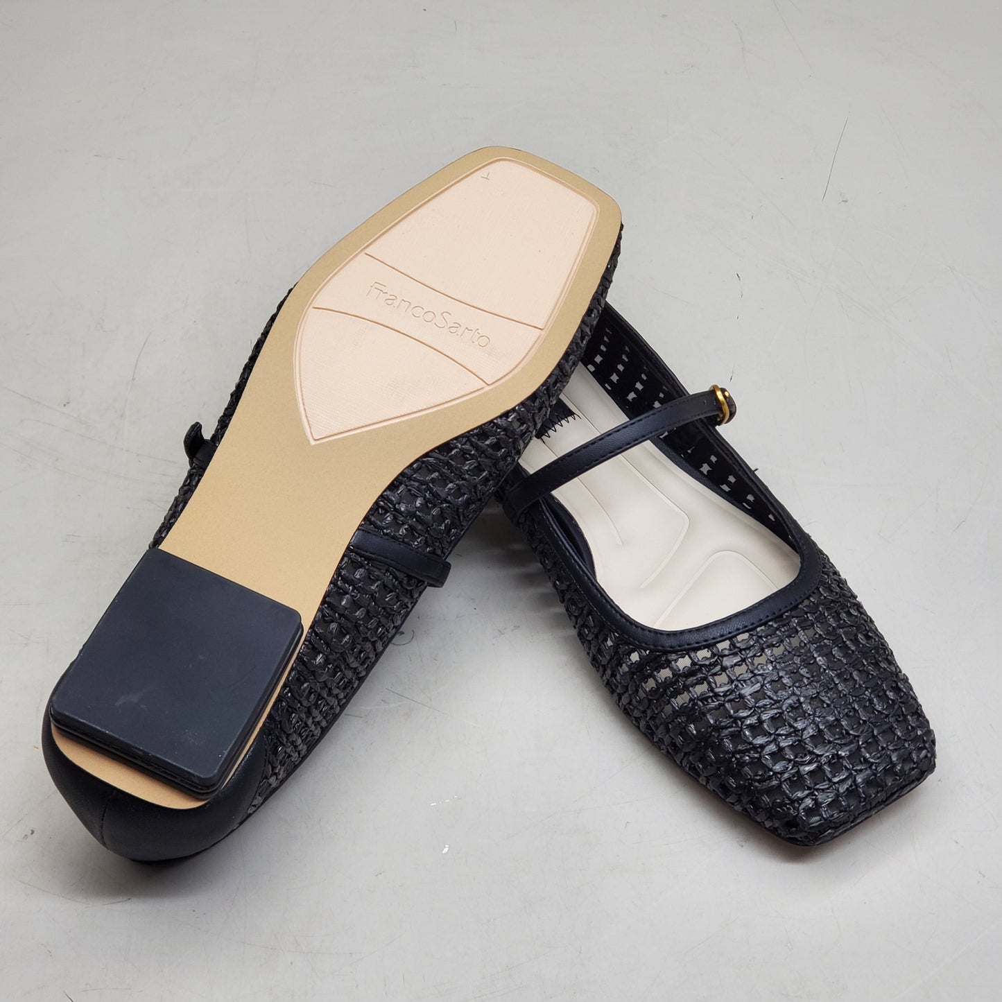 FRANCO SARTO L-Tinsley Mary Jane Women's Flat SZ M 7.5 Black