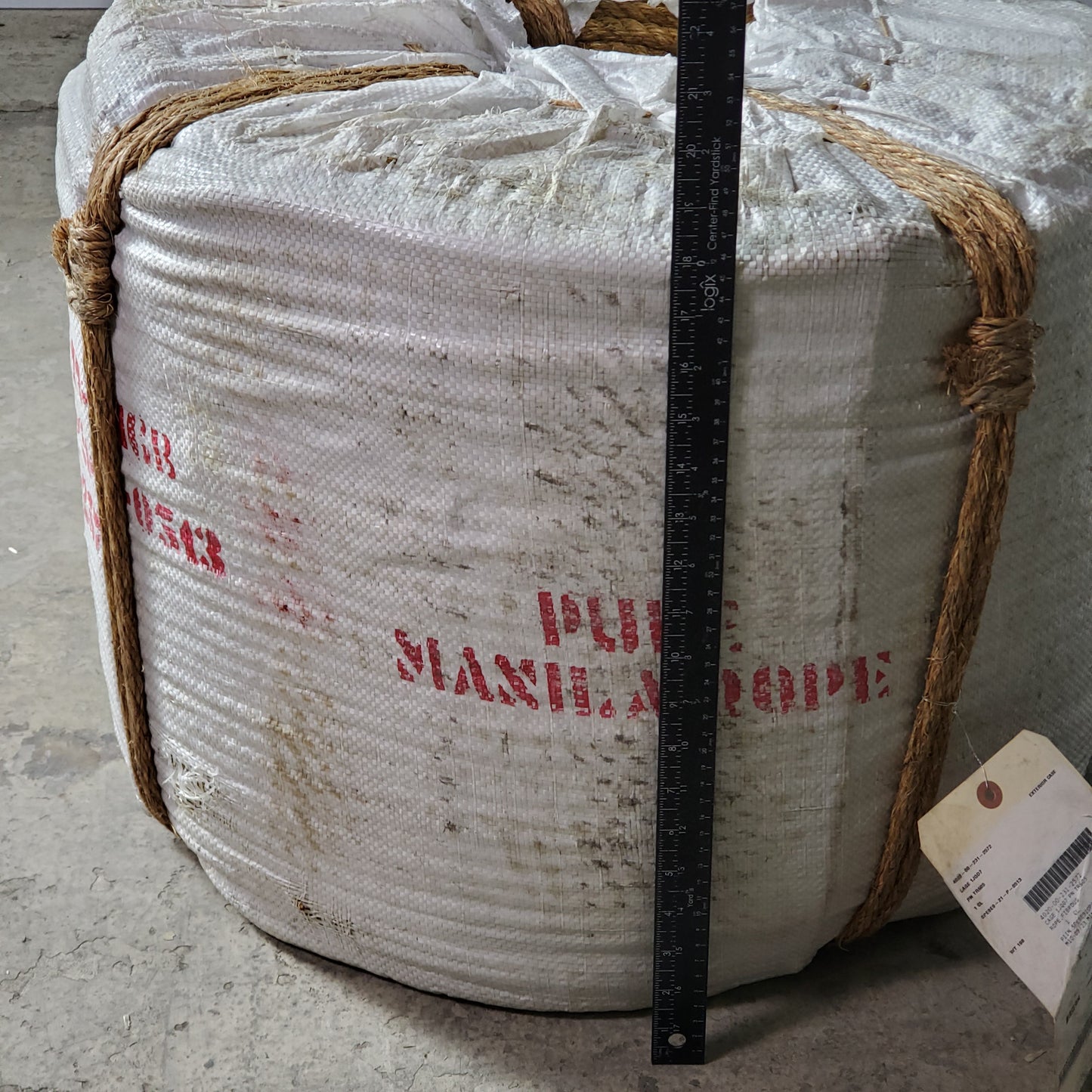 Twisted Fibrous Pure Manila Natural Fiber Rope 0.5 DIA 2700' Long SPE8E920P0695