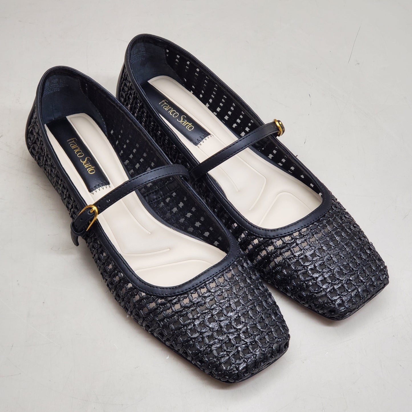 FRANCO SARTO L-Tinsley Mary Jane Women's Flat SZ M 6.5 Black