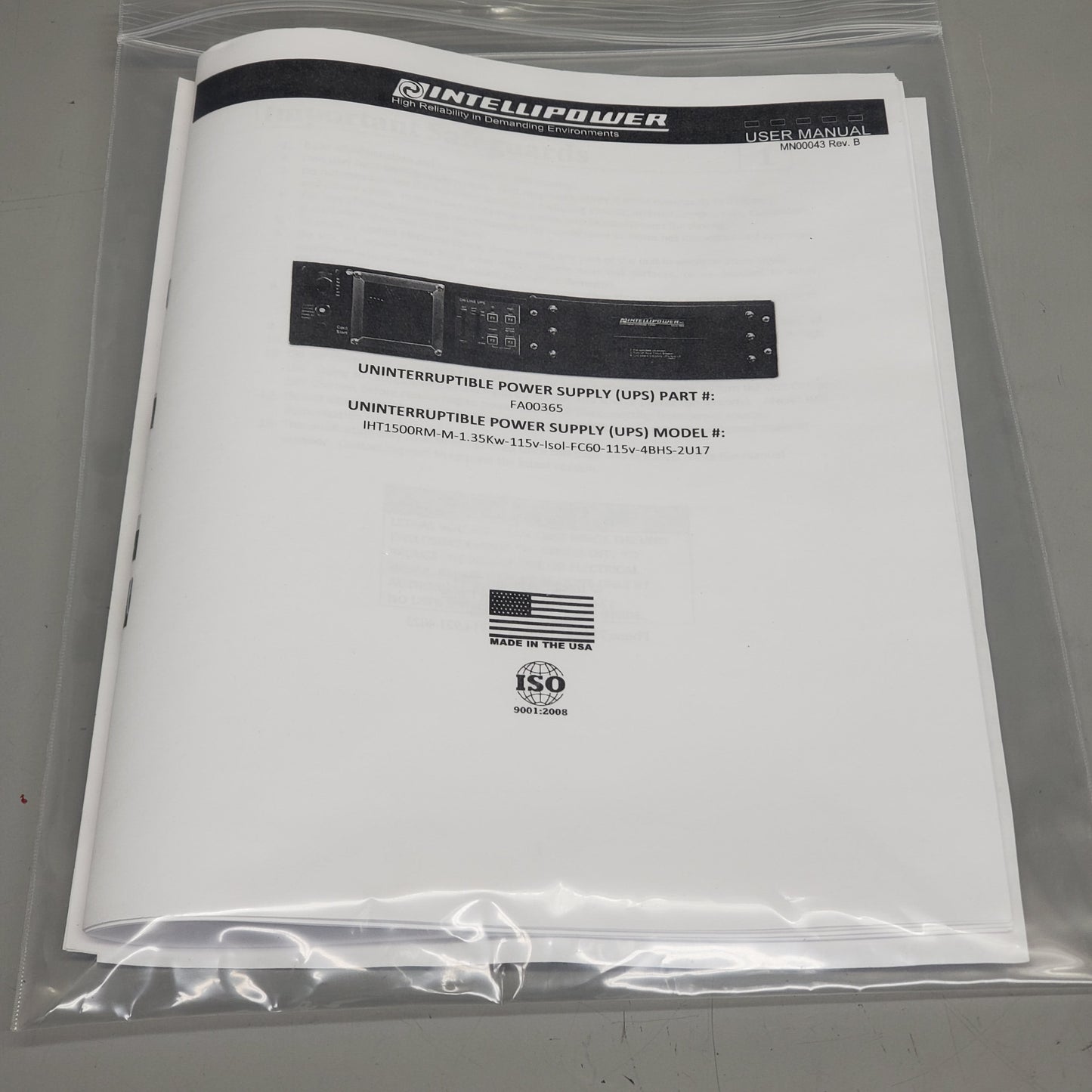 INTELLIPOWER Rugged UPS Extended Battery Backup Module 115Vac 60hz FA00365