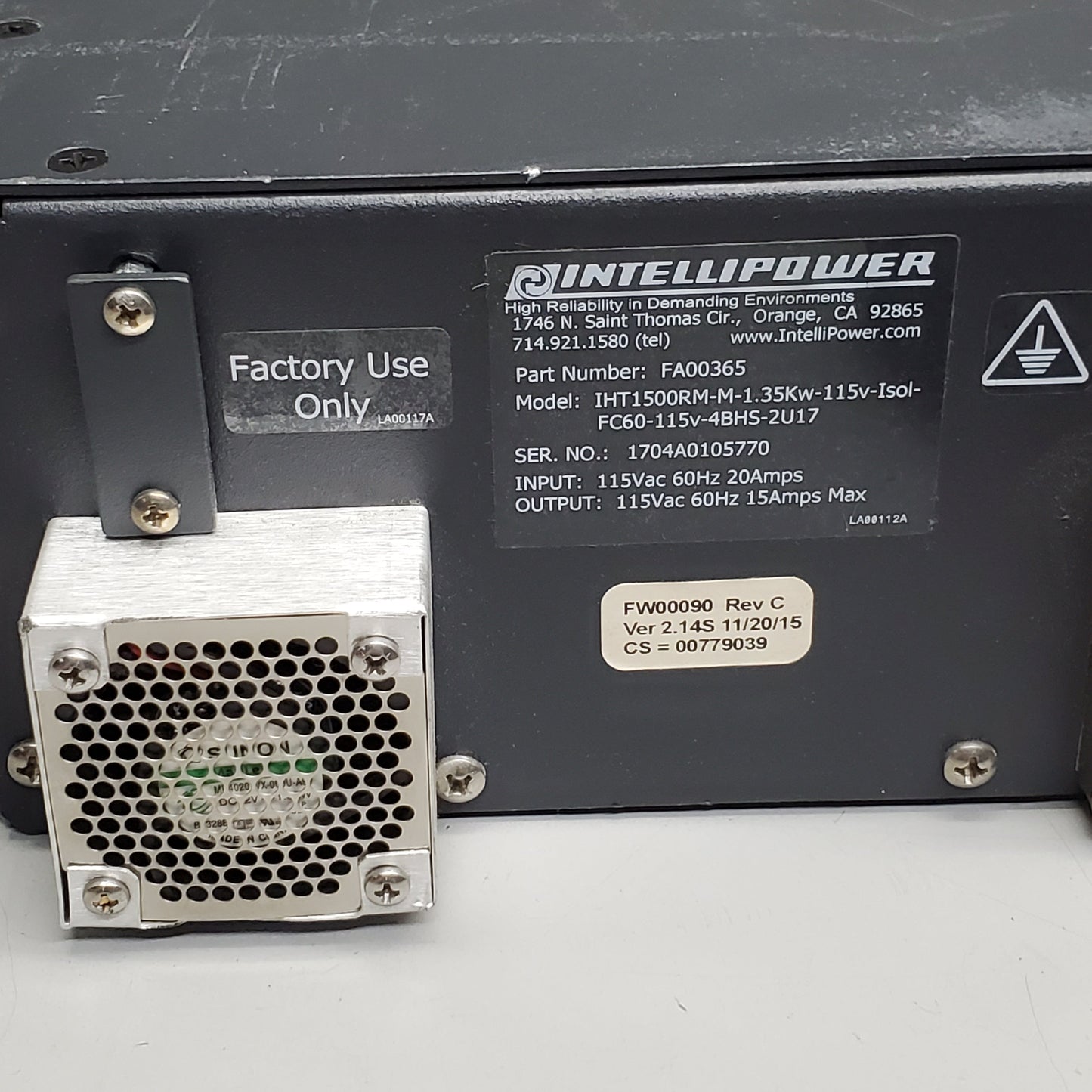 INTELLIPOWER Rugged UPS Extended Battery Backup Module 115Vac 60hz FA00365