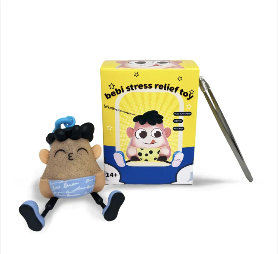 Stress Relief Squeeze Toy - Funny Venting Fidget Ball Keychain