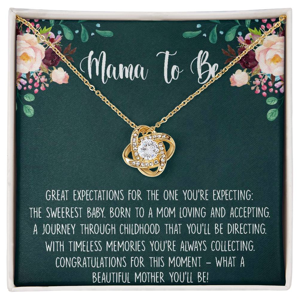 Gift for Expecting Moms Necklace, Expecting Mother Gifts, Present for Expecting Moms, Mom to Be Love Knot Necklace, Pregnant, Baby Shower