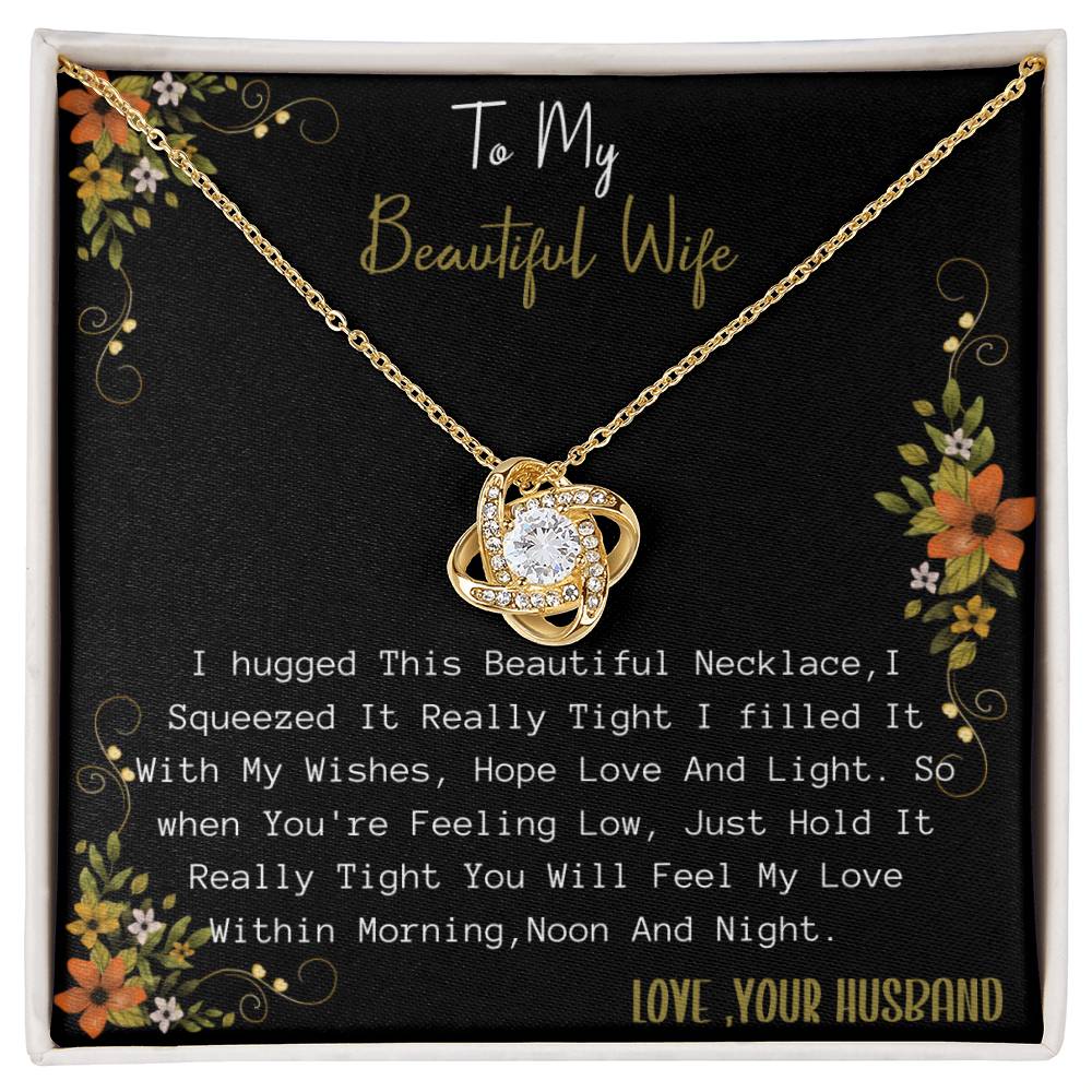 Gift for Wife. Love Knot Necklace for Beautiful Wife