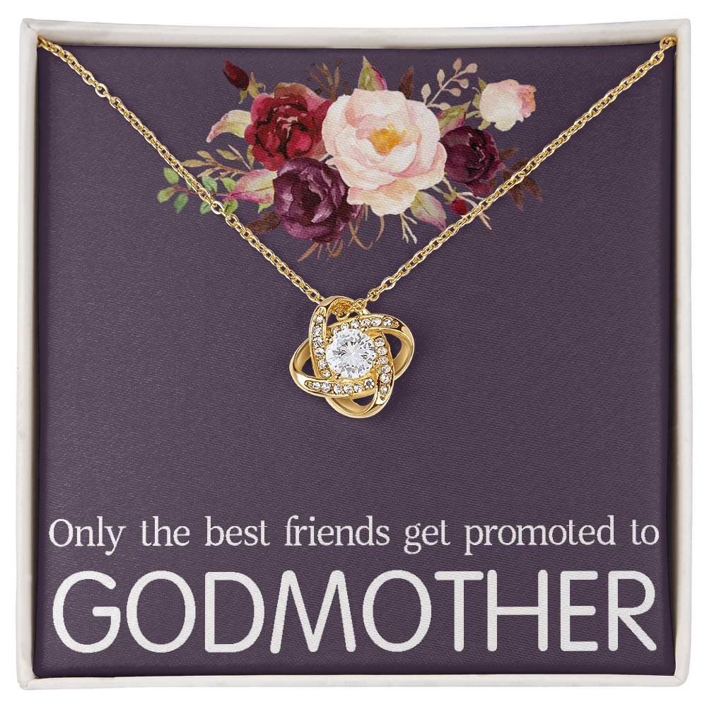 Promoted to Godmother Necklace Gift, Godmother Gift, Godmother Love Knot Necklace, Godmother Proposal, Fairy Godmother, Be My Godmother