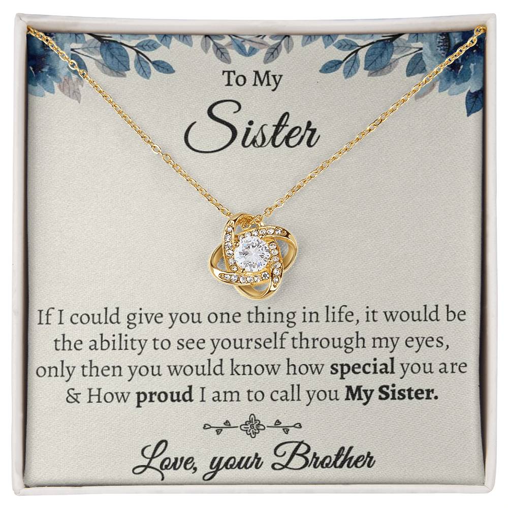 To My Sister Necklace, Gift for Sister From Brother, Brother to Sister, Birthday Gift for Sister From Brother