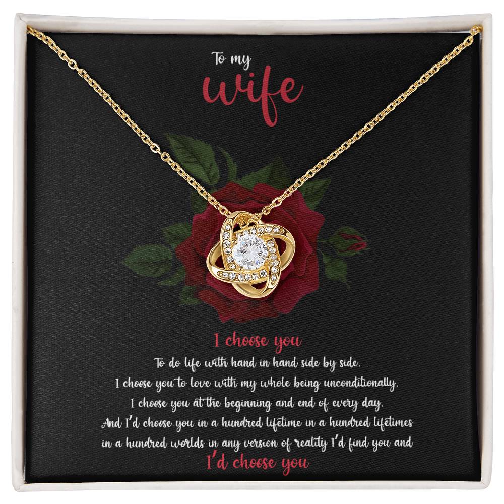 To My Wife Love Knot Necklace, Wife Gift From Husband, Anniversary Gift