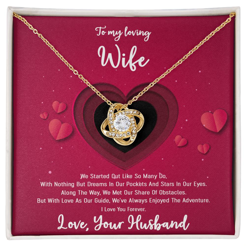 To My Wife - Happily Ever After - Love Knot Christmas Necklace