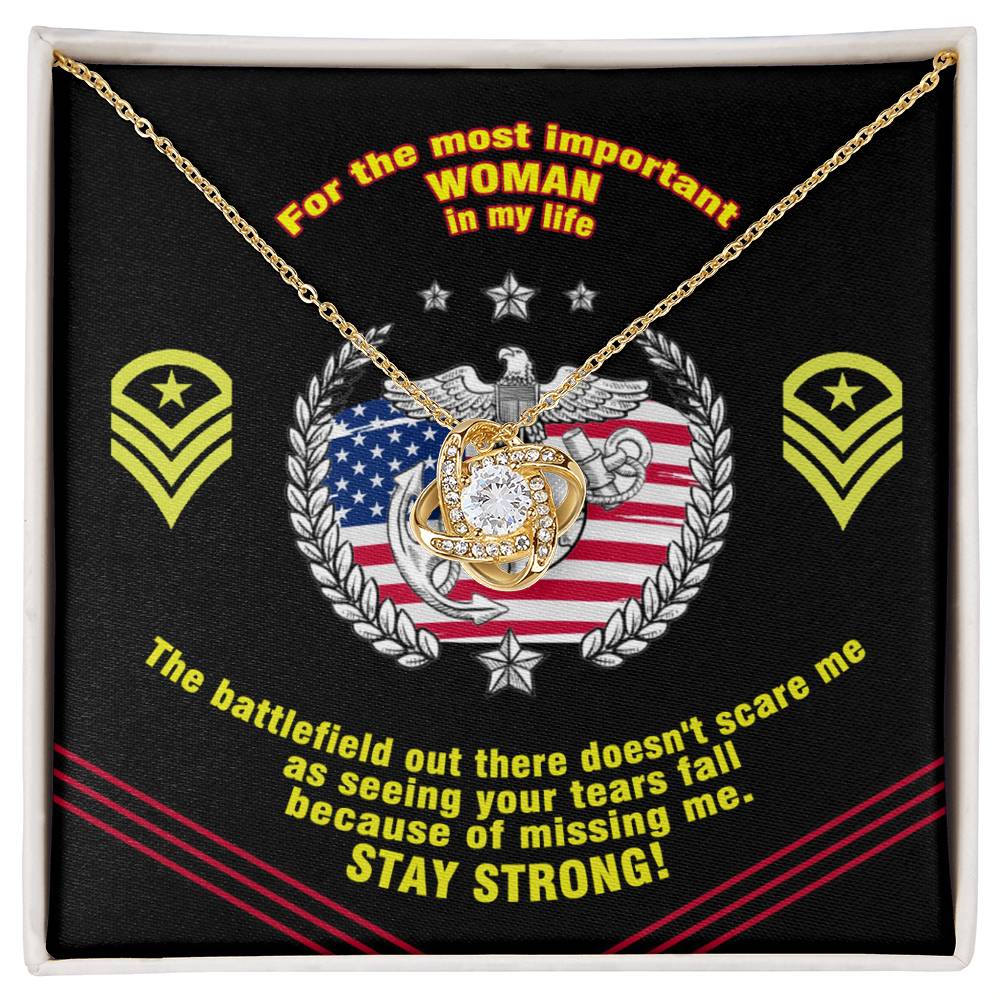 Marine Mom Gift - the Most Important Woman- the Love Knot Necklace