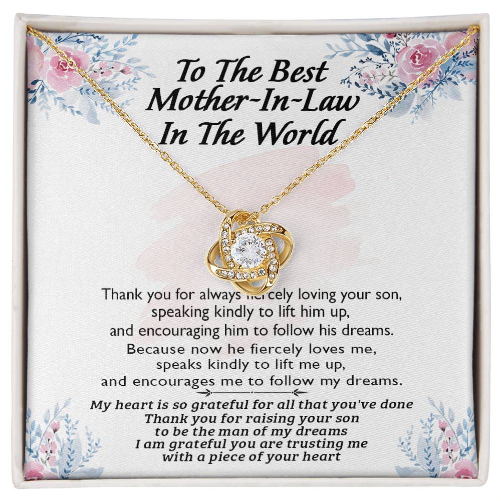 (Almost Gone) Gift for Mother-In-Law - Thank You for Always Fiercely Loving Your Son - Love Knot