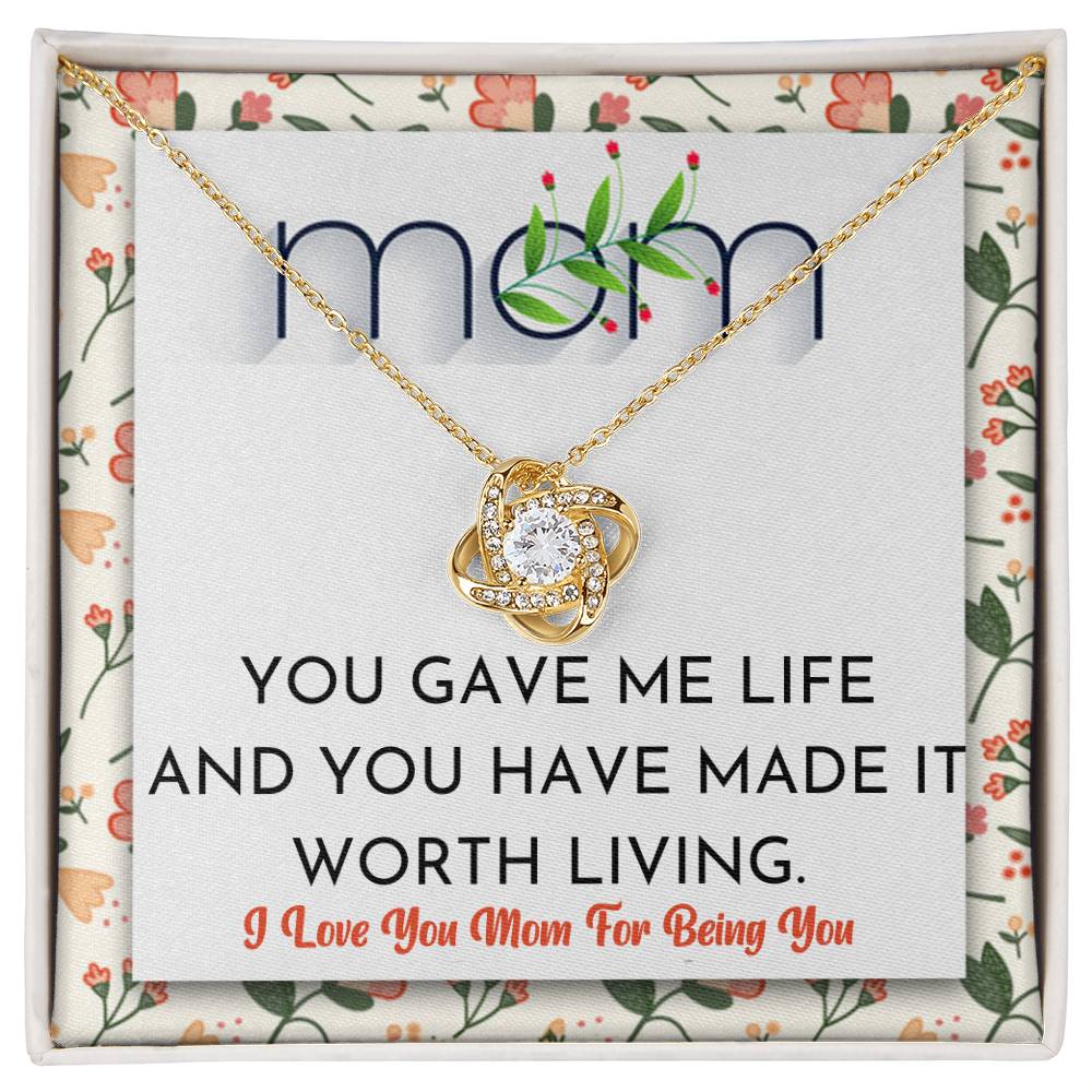 (Almost Gone) Worth Living Mom Necklace