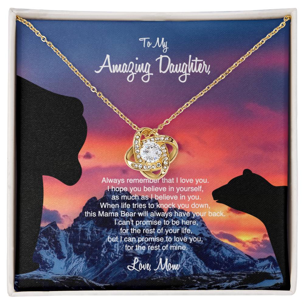 To My Daughter - This Mama Bear Will Always Have Your Back - Necklace