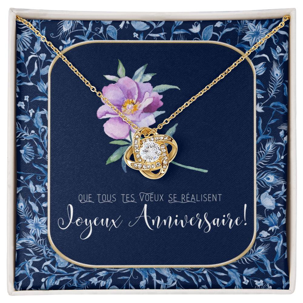 Joyeux Anniversaire Necklace | Personalized Birthday Gift | Birthday Necklace for French
