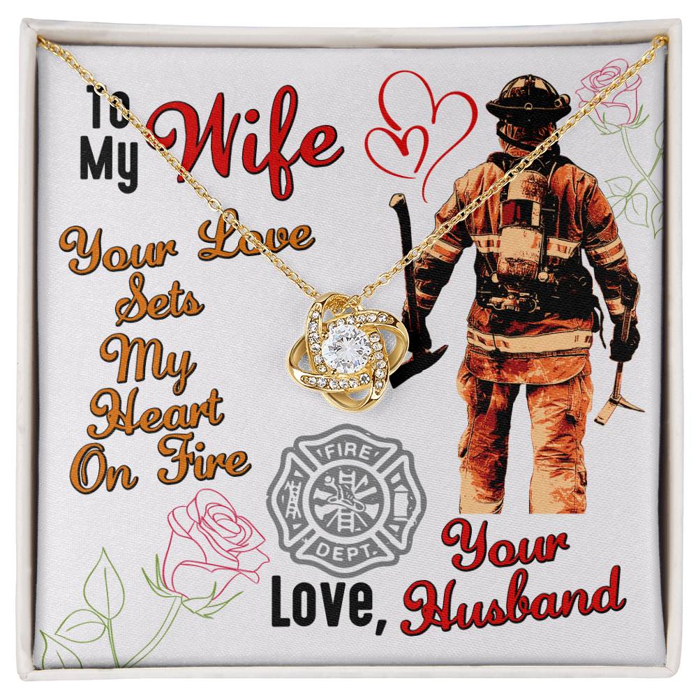 To My Firefighter Wife | Gift for Firefighter Wife Necklace | Thoughtful Gift for Fire Wife | Firefighter Gift Set, Fireman Love Pendant Jewelry - Mother's Day Gift for Firefighter Wife, to the World's Best Fire Wife Necklace, Fireman Gift Set