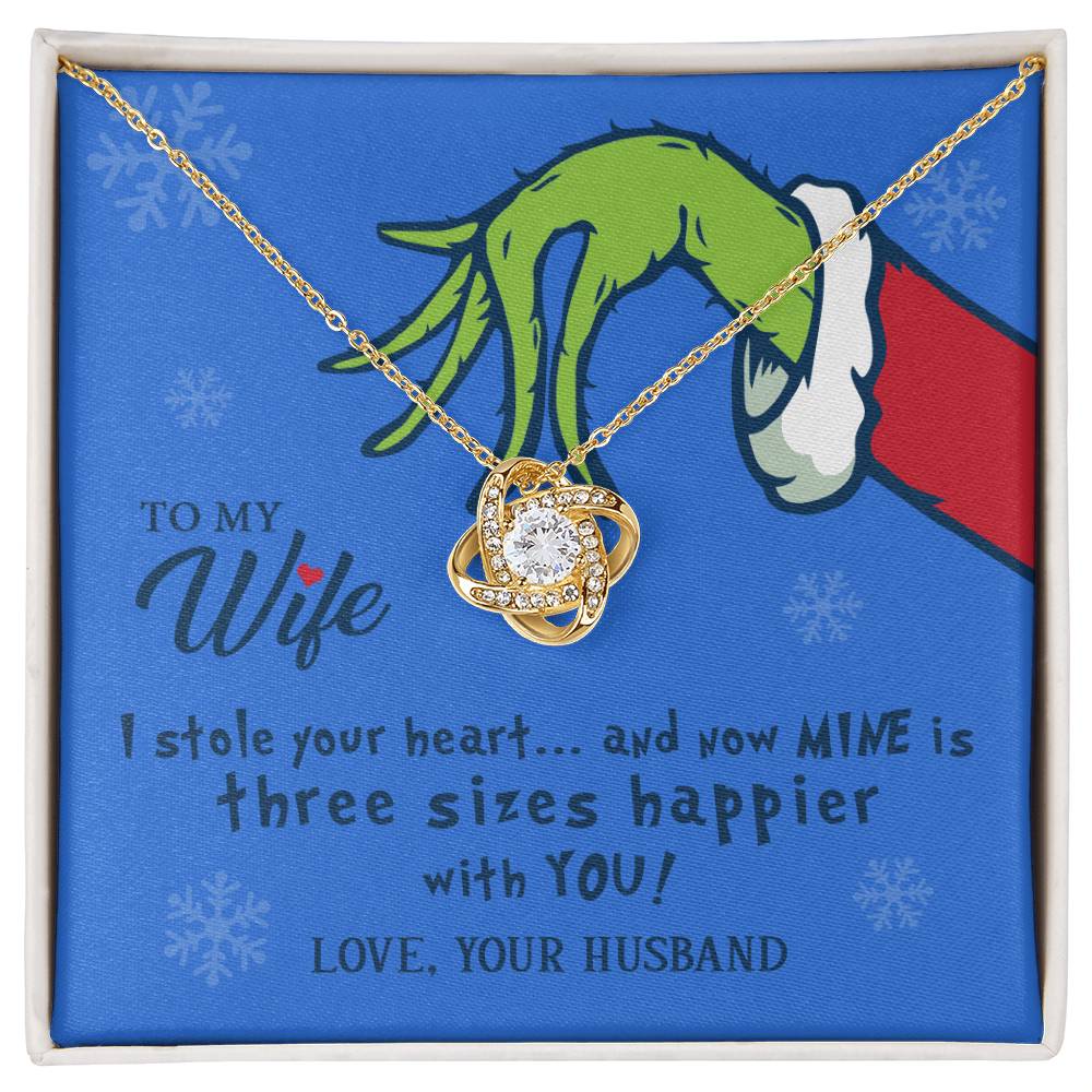 To My Wife - I Stole Your Heart - Love Knot Necklace