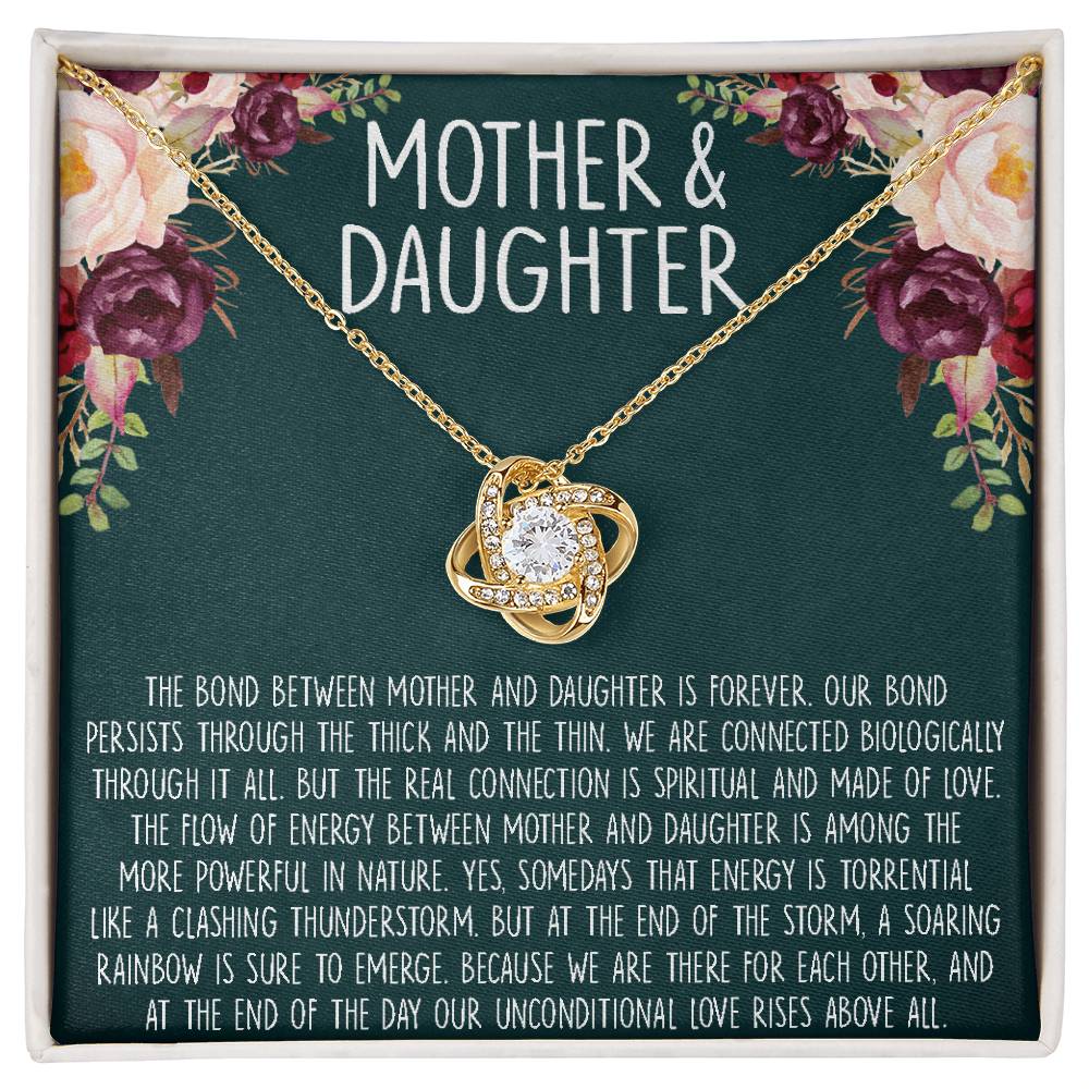 Mother's Day Gift, Mother Daughter Necklace, Gifts for Mom, Mom Love Knot Necklace, Birthday Gift