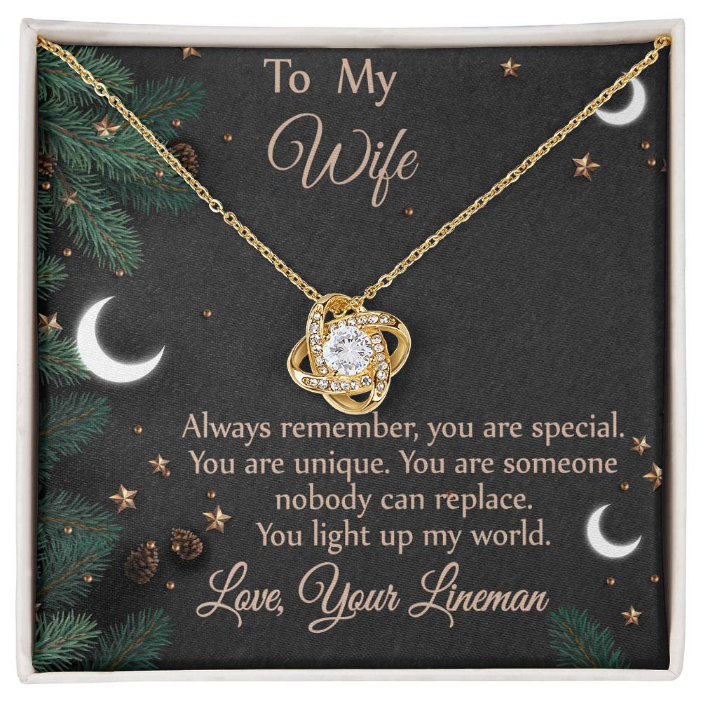 For Wife - From Lineman - You Light Up My World Necklace