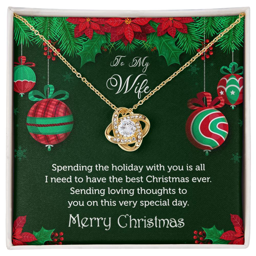 To My Wife - Best Christmas Ever Love Knot Necklace