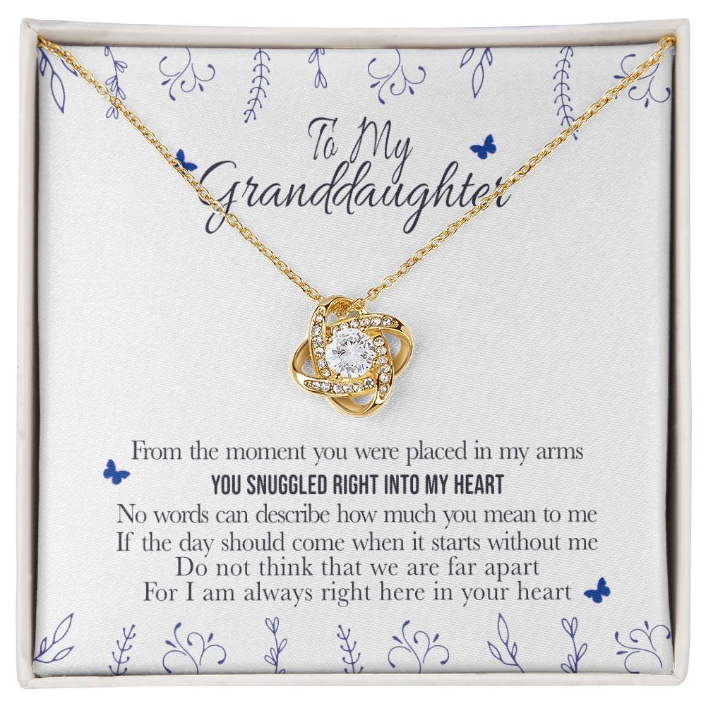 To My Granddaughter - You Snuggled Right Into My Heart - Gift From Grandparents Necklace