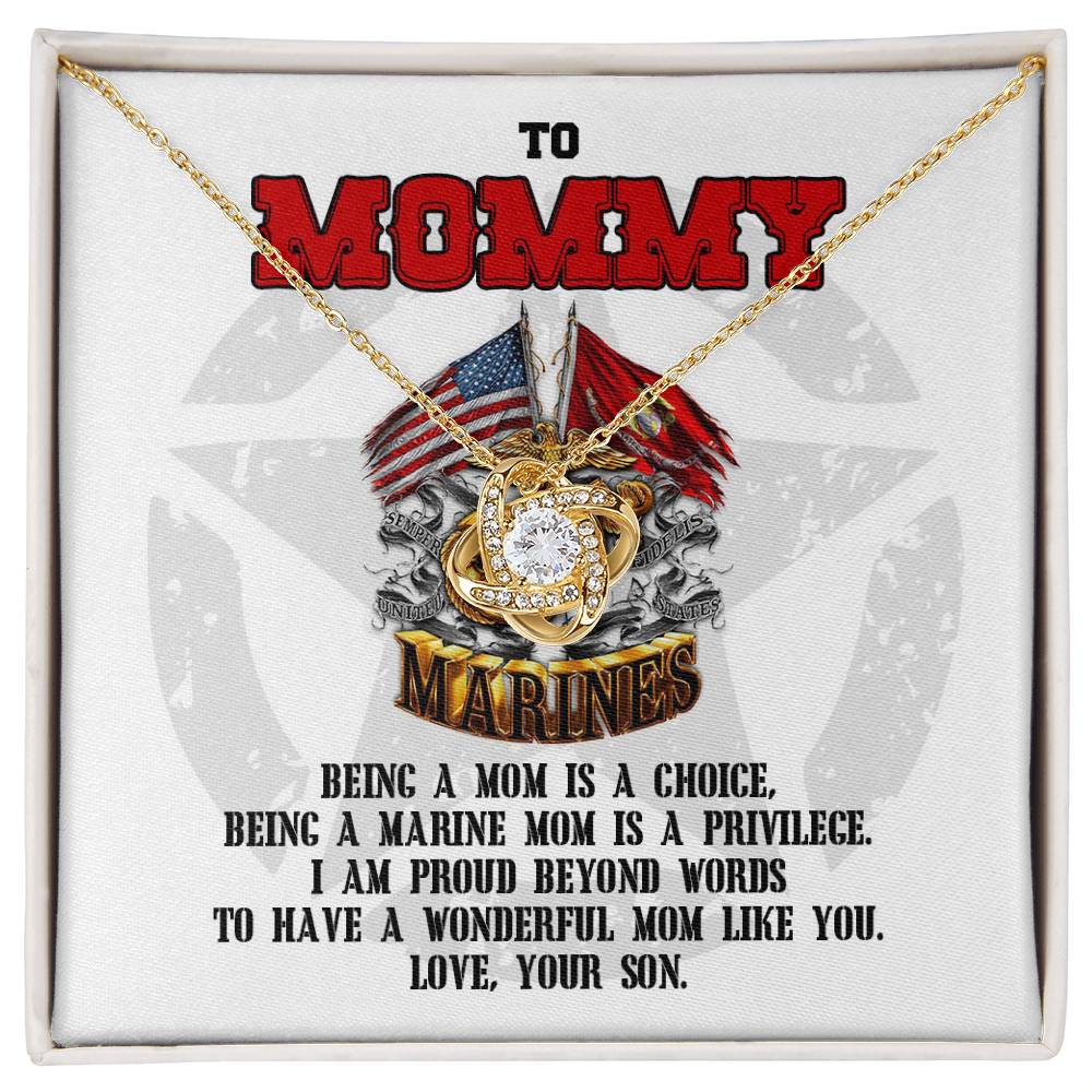 Marine Mom Gift - Wonderful Mom Like You - the Love Knot Necklace