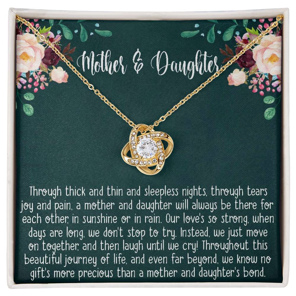 Mother & Daughter Necklace Gift, Mother's Day Gifts for Mom From Daughter, Mom Love Knot Necklace, Birthday Christmas Present