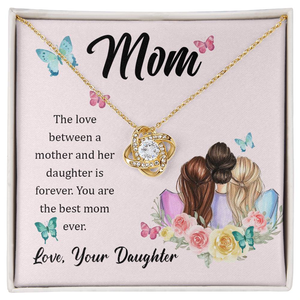 Gift for Mom From Daughter - Love Knot Necklace